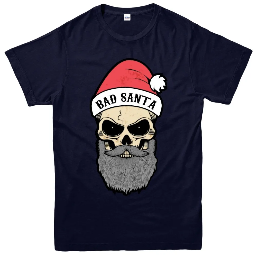 Bad Santa Christmas T-Shirt Wicked Biker Festive Adult &amp Kids Tee Top Casual Short Slove |