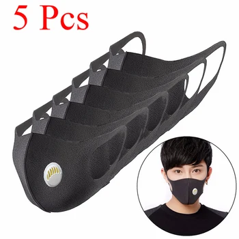 

5Pcs/Lot Sponge Dust Masks - Respirator Mask with Breath Valve Anti-Dust Anti Pollution Face Mouth Mask Breathable for Men Women