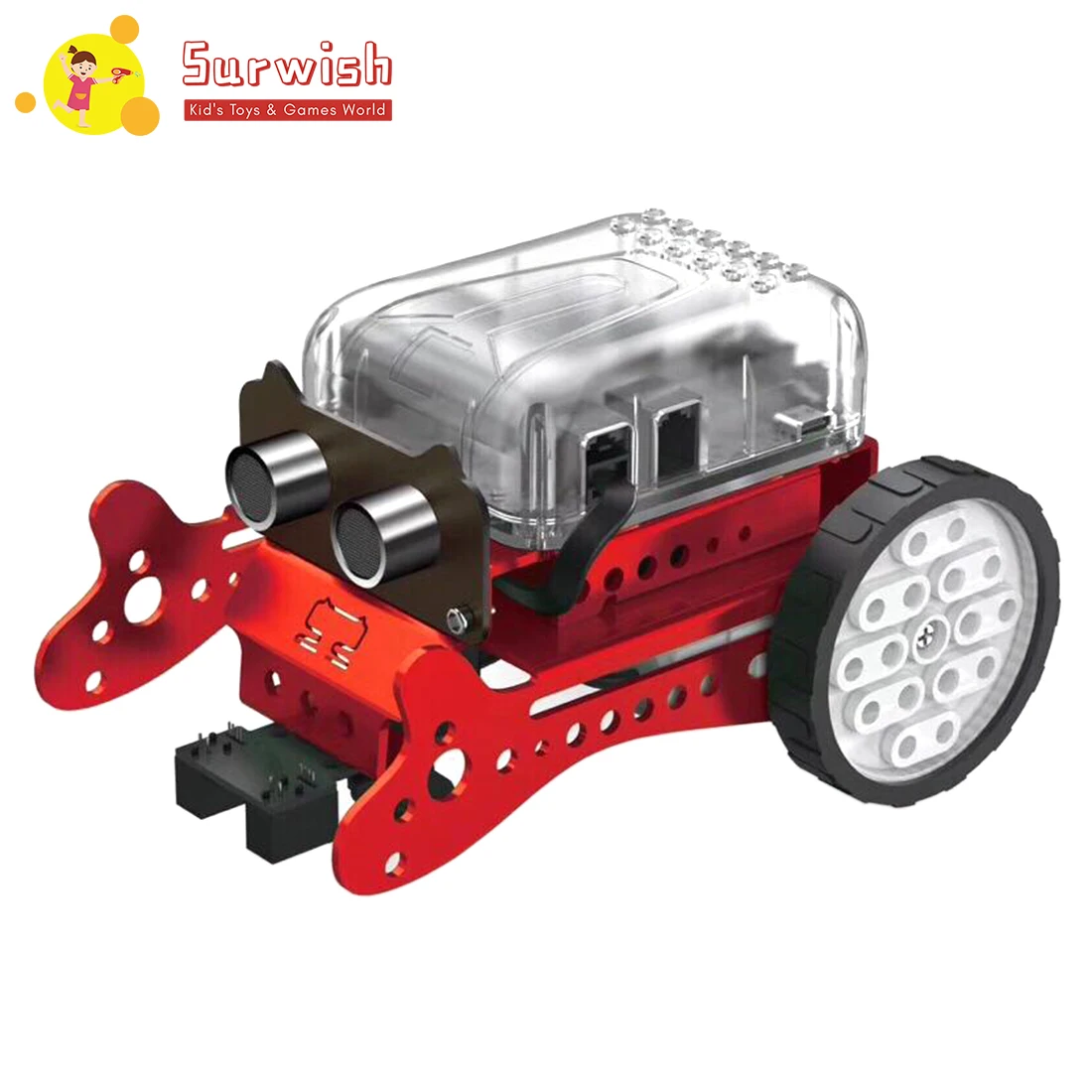 Surwish DIY Нео Программирование царапин интеллектуальное Предотвращение препятствий автомобильный робот комплект-красный/зеленый