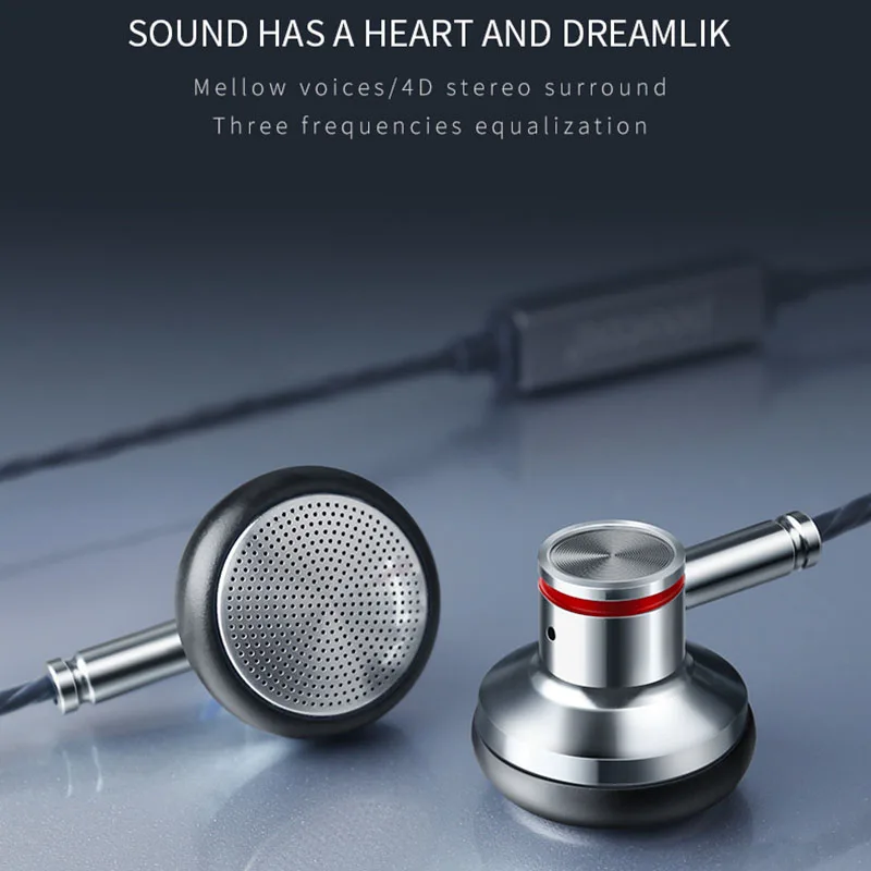 Металлические наушники-вкладыши HIFI стерео плоская гарнитура с микрофоном 3,5 мм разъем вкладыши проводные наушники для ПК телефона игры музыка Mp3 MP4 Dj