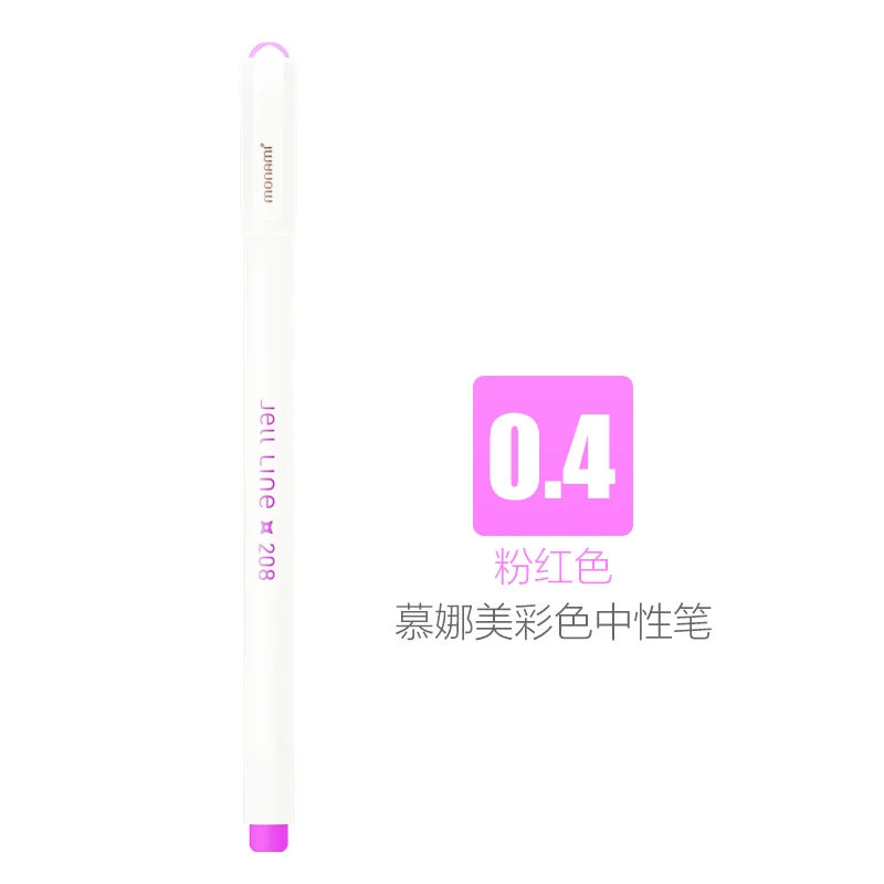 Корейская гелевая ручка monami 0,4 мм с металлическим наконечником, ручка для рисования набросков, 8 цветов, доступны 208 - Цвет: Розовый