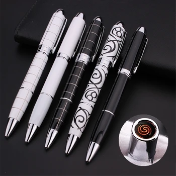 

New Personality USB Charging Electric Wire Lighter Metal Windproof Electronic Cigarette Lighter Multi-function Ballpoint Pen