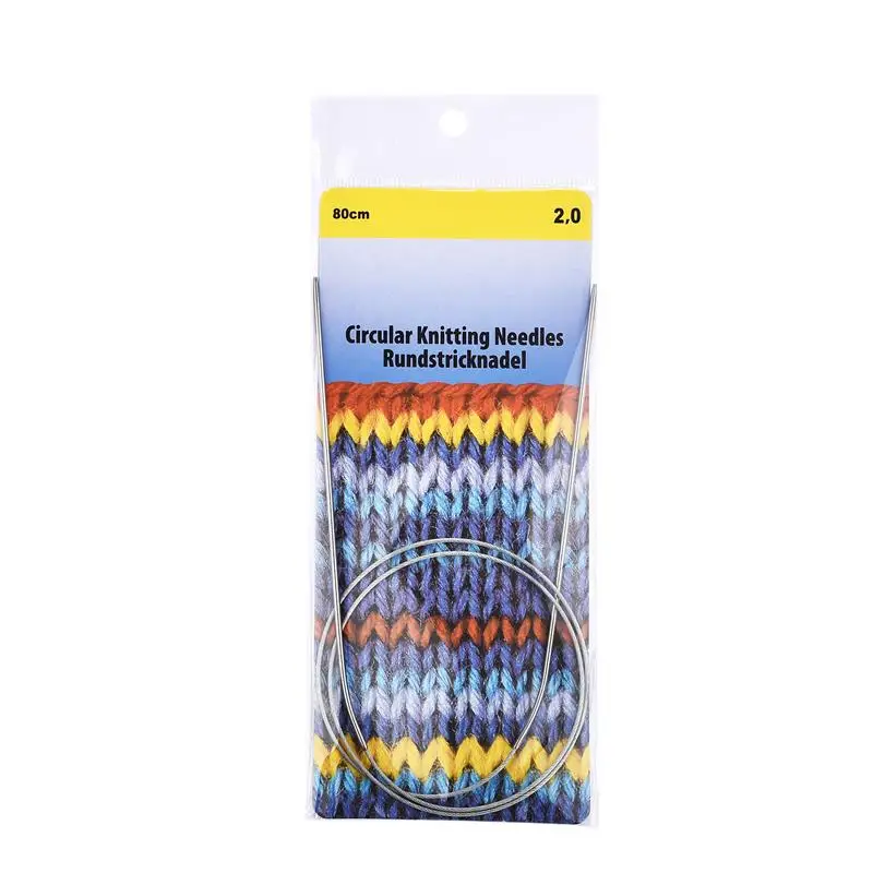 Stainless Steel Circular Knitting and Crochet Needles - 80cm, 2.0-10mm | Premium DIY Weaving Craft Tools