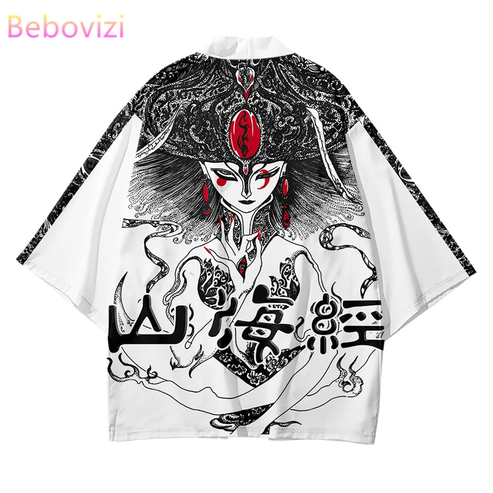 Plus Size 6XL Mitologi Cina Beach Japanese Style Kimono Streetwear Men Women Cardigan Cosplay Haori Yukata Harajuku Tops Robe penjualan langsung pabrik cina aksesoris rangka sepeda elektrik logam campuran baterai tabung bawah 36v