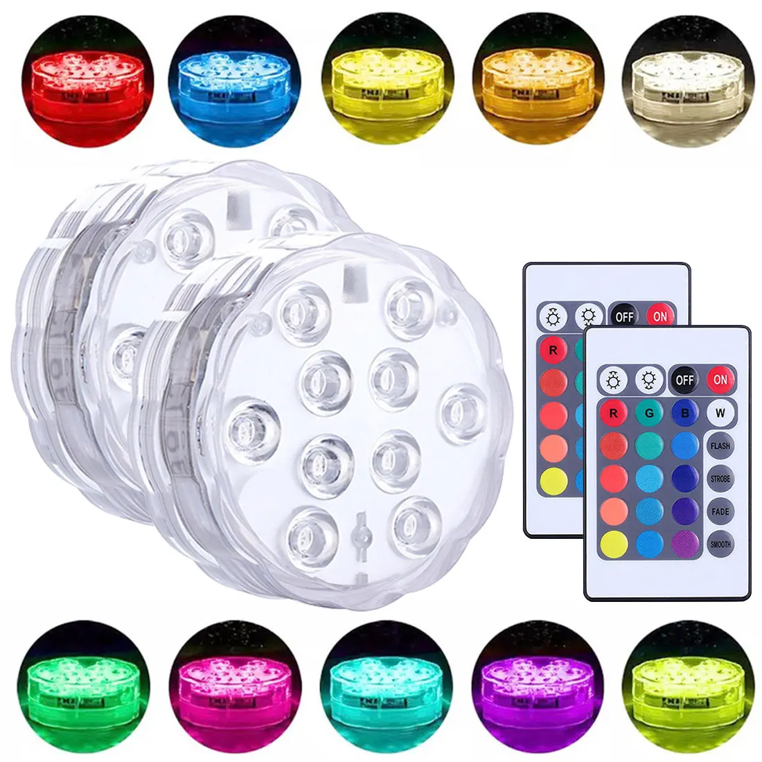 2020 Led Дистанционное управление RGB погружной светильник 10/13 Батарея работает под