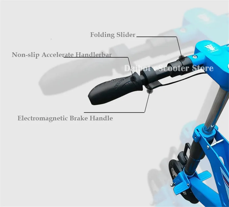 Daibot трехколесный велосипед электрический трицикл электрические мини-скутеры 8 дюймов 350 Вт 36В складной 3 колеса самокат Скутер способный преодолевать Броды для взрослых с сиденья