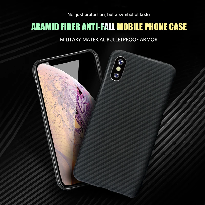 Чехол из арамидного волокна чехол чистого углеродного для телефона iphone X SE XR XS MAX