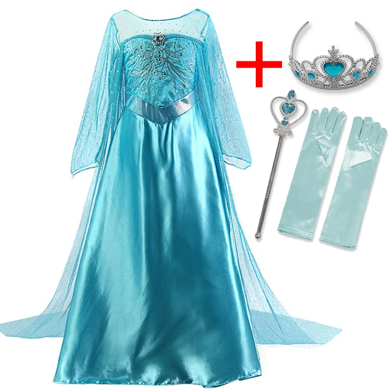 Детские платья для девочек; платье Эльзы; платье Снежной Королевы; платье принцессы Анны и Эльзы; детское платье для вечеринки; fantasia vestidos; Детский костюм на Хэллоуин