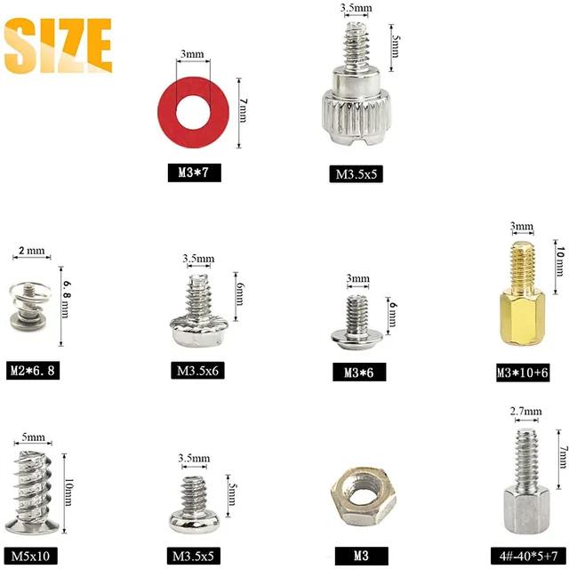 114Pcs Computer Csavarsortment Készlet A Kemény Meghajtó Számítógépes Tokra Történő Alaplap Ventilátor Teljesítményéhez - Image 2