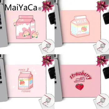

MaiYaCa Kawaii Japanese Strawberry Milk pattern Laptop Computer Mousepad Simple Design Speed Gaming Mouse Pads 18x22cm desk mat
