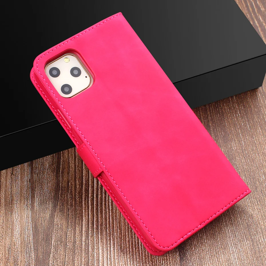 Магнитный кожаный чехол для iPHONE 11 Pro MAX, чехол-книжка для Iphone 11 Pro с подставкой и держателем