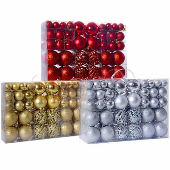 

Hot Sale 100 Pieces Christmas Ball Ornaments Xmas Tree Ball Bauble Hanging Home Party Ornament Decor Solid Box wholesale