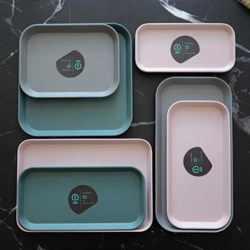 Nordic Innovative Geometric Storage Trays Tea Breakfast Bread Plastic Combination DesktopTray Home Organizer Decorative Tray