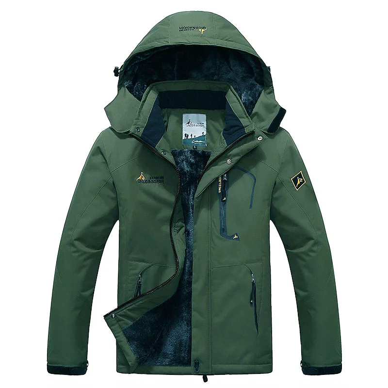 Зимняя водонепроницаемая куртка, Мужская ветровка, флисовая куртка для дождливой погоды, уличное теплое пальто, походные, лыжные куртки