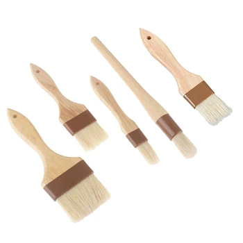 

5 Pack Pastry Brushes Basting Oil Brush Kitchen with Hardwood Handles for Spreading Butter,Home Kitchen Cooking Supplies