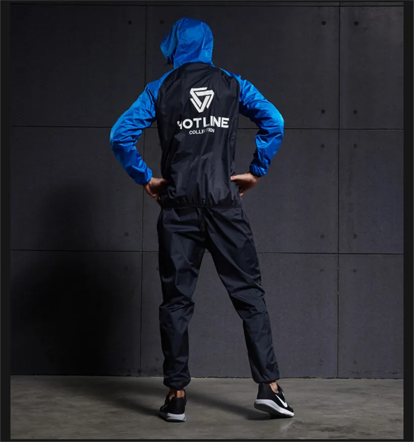 Men Hot Sweat Jacket Running Sauna Jacket Jogging Sports Sportswear Training Fitness Exercise Gym Jacket Clothes Long Sleeve