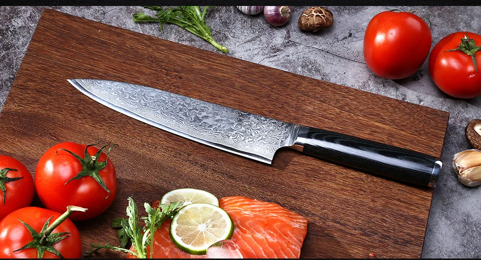 FINDKING дамасский нож Mikata с ручкой, 8 дюймов, нож шеф-повара, 67 слоев, кухонные ножи из дамасской стали, профессиональный нож