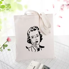 Холщовая Сумка-тоут ретро-узор хозяйственная сумка повседневное использование текста DIY пользовательский принт логотип экологический многоразовый мешок рециркуляция