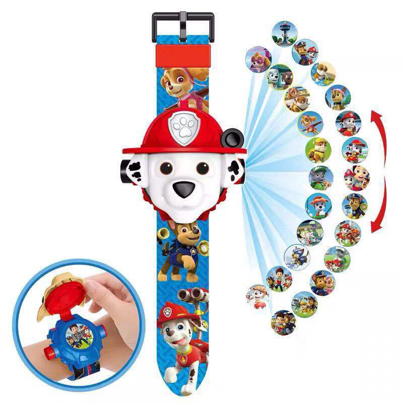 

Paw Patrol 3D Projection Cartoon Children Watches Anime Figure Educational Small Kids Boys Girls Clock Toys for Children 2D33