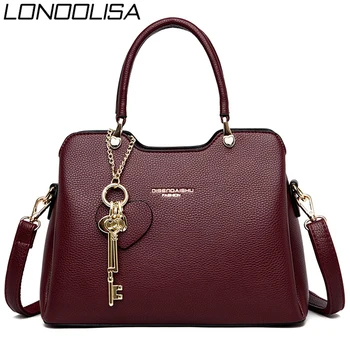 

High Quality Leather Casual Tote Lock Bag Luxury Handbags Women Bags Designer Elegant Crossbody Bags For Women 2019 Sac A Main