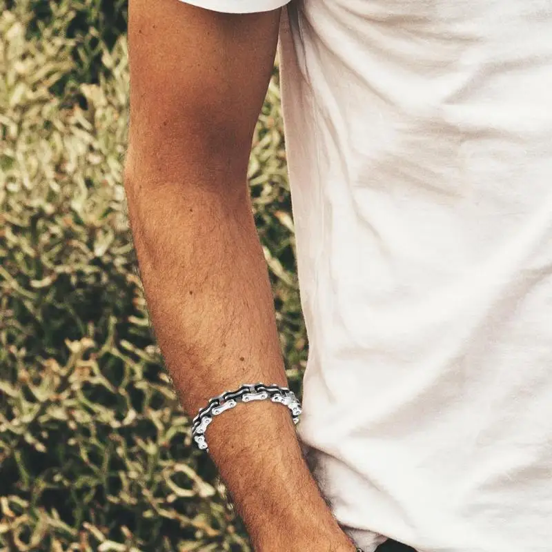 Мужской браслет с фигуркой велосипеда из нержавеющей стали для мотоцикла в стиле