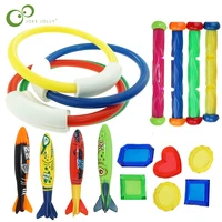 Diving Torpedo Rocket Throwing Toys Pool Diving Game Summer Torpedo Robber Child Underwater Diving Stick Water Toy 18-22pcs 1