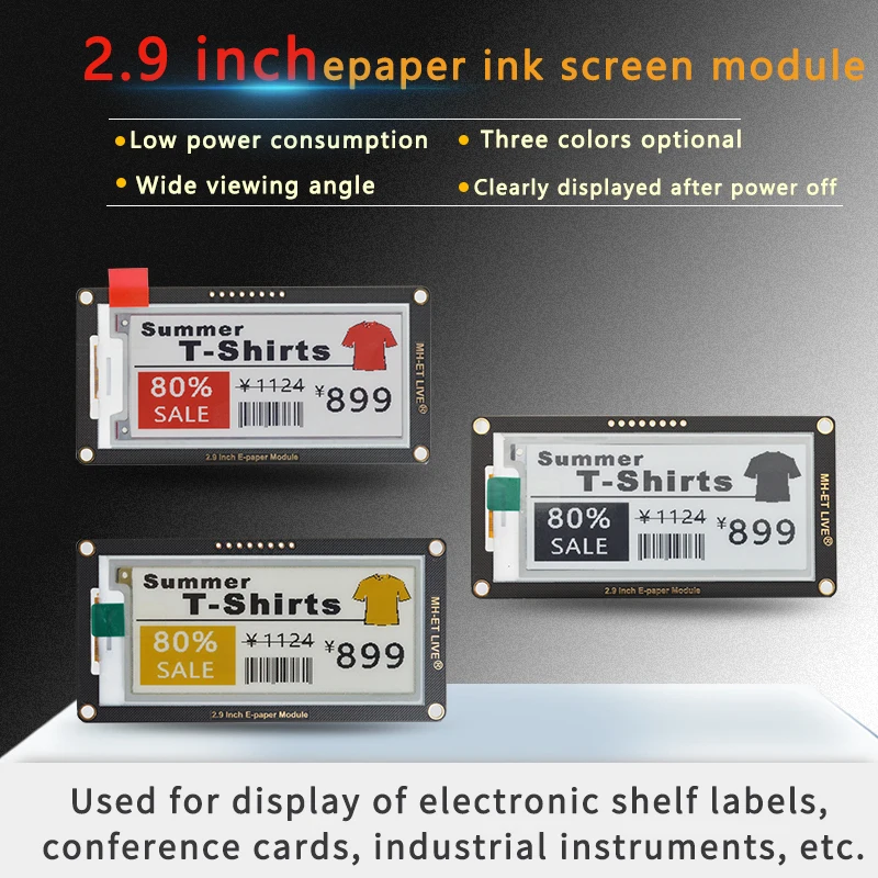 MH ET LIVE 2 9 дюймов E Бумага модуль Е Ink EInk Экран дисплея SPI Поддержка для Arduino UNO STM32