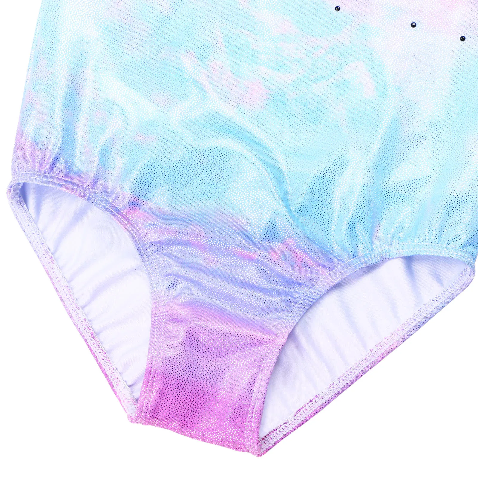 BAOHULU Girls Gymnastics Leotard Teens Gradient Color Ballet Dance Wear Sleeveless Sequin Bodysuit Practice Outfit Jumpsuit children dance leotards gymnastics dancewear sets