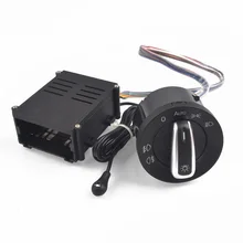 Chrome interruptor de luz do carro auto lâmpada sensor luz para vw transporter multivan caravelle t5 t6 + farol automático