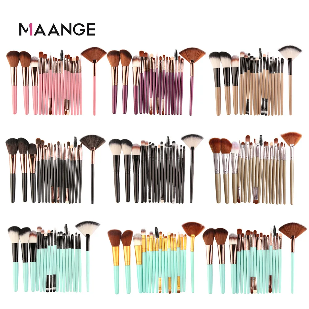 

Manufacturer Direct Sale Maange 18 Thread Makeup Brush Set Multi Color Optional Beauty Tools Hot Selling Brush for Make Up