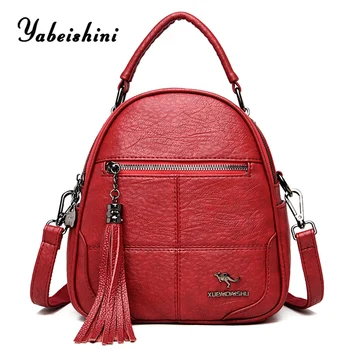 

Mini women backpack Fashion lady leather backpack Small school bag or teenage girls high quality Tassel backpack sac a dos femme