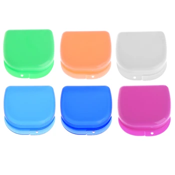 

1X Mixed Color Dental Orthodontic Retainer Mouthguard Dentures Storage Case Box