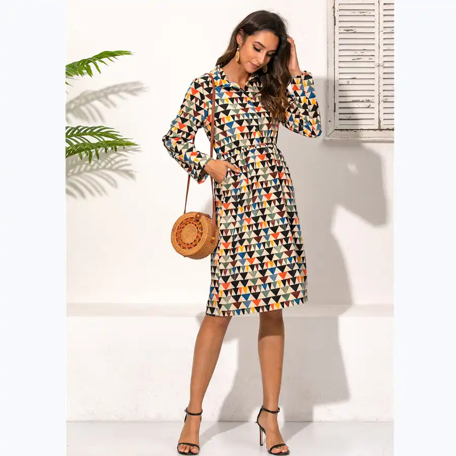 midi shirt dress long sleeve