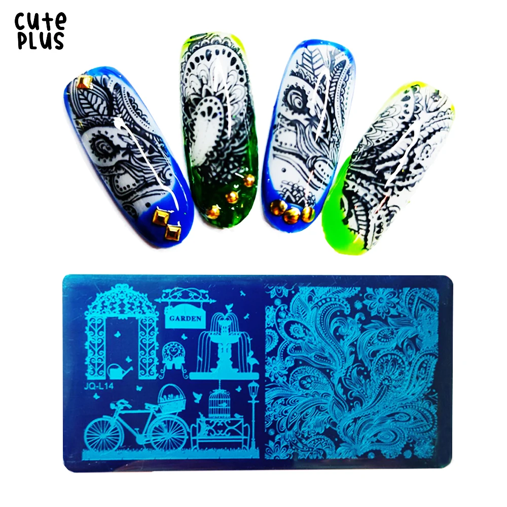 

Nail Stamping Plates Lace Flower Animal Marble Image Stamp Templates Geometric Manicure Printing Stencil Tools
