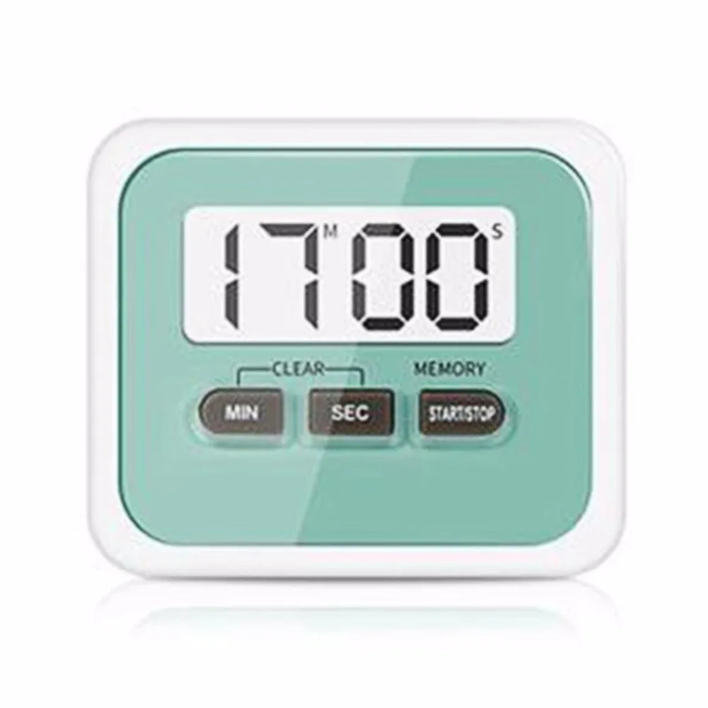 Finether мини lcd цифровой дисплей кухонный таймер квадратный кухонный обратный отсчет сигнализация с магнитом часы сон секундомер часы таймер - Цвет: Blue Hosta
