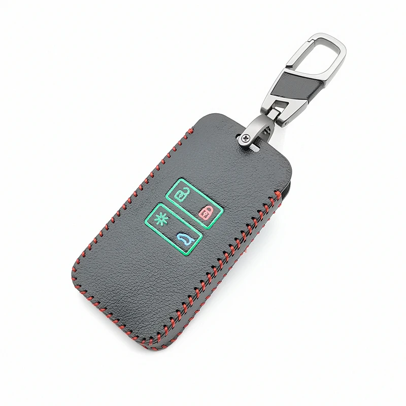 

Luminous Leather Key Case Cover for Renault CAPTUR TALISMAN Clio Espace Megane Scenic Koleos 2016-2019 4 Buttons Keyless Card