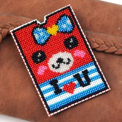 Beaded Printing Double Sided Embroidery Cross Stitch Card Cover Card Bag Double Color Bear Small Grid Color Beaded Embroidery Beaded Cross Stitch Aliexpress