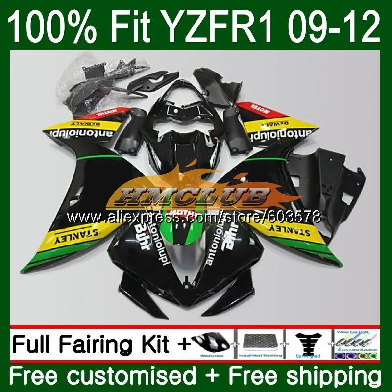 Инъекций для YAMAHA YZF-1000 YZF-R1 2009 2010 2011 2012 64CL. 8 YZF R1 1000 R 1 YZF1000 YZFR1 09 10, 11, 12 лет, черно- обтекатели