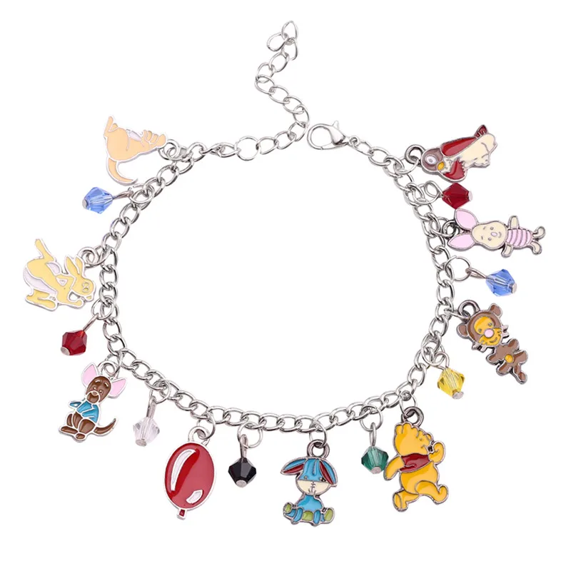 Bracelet Jewelry Disney Marvel Movie Peripheral Winnie the Pooh Bear The Little Mermaid Moana Stitch Charm for Women Girl Gift for Bracelet Jewelry Movie Jewelry Ornament
