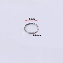 Bulk Set of Metal Keyring Blanks - Circular Split Rings for DIY Keychain and Jewelry Projects (6mm)