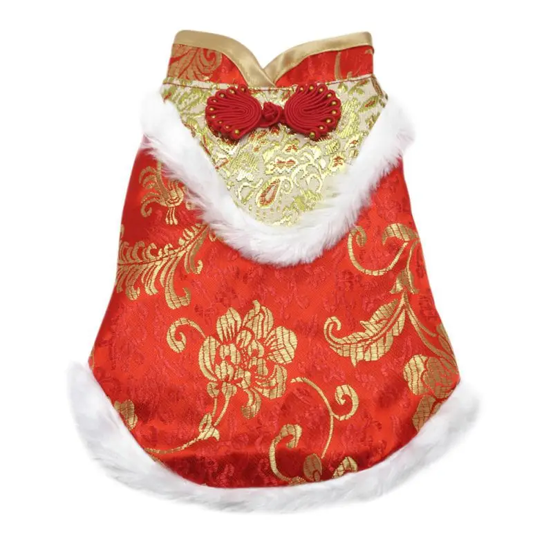 Одежда для собак, зимняя одежда для маленьких собак с французским бульдогом, китайский новогодний теплый наряд, пальто, куртка для чихуахуа, одежда для домашних животных