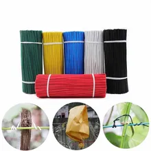 1000Pc Oblate Gardening Cable Ties Reusable Iron Wire Twist Tie for Flower Plant Climbing Vines Multifunction Coated Fix Strings
