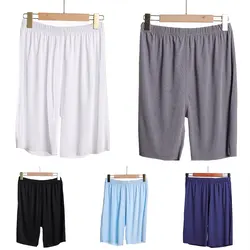 Boxer confortable en coton pour homme, sous vêtement de nuit, décontracté, couleur unie, grande taille, pyjama 