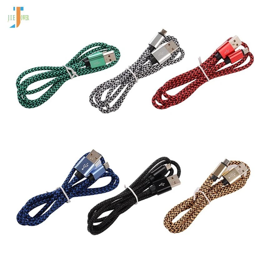 300 шт/лот кабель Micro USB нейлоновый плетеный кабель для быстрой зарядки USB для Iphone XS 8 7 6 samsung Xiaomi Tablet usb зарядный кабель