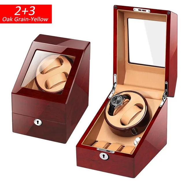 Роскошные автоматические часы для мужчин, высокое качество, коробка для хранения часов, двойной механический чехол для часов, деревянный - Цвет: 2-3 C