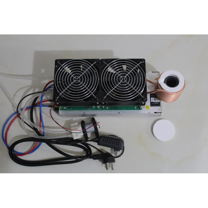 

1500W ZVS induction heating machine kit small high frequency induction hardener melting furnace + power + water pump +crucible