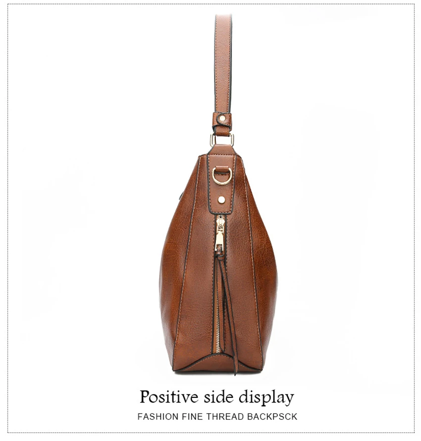 Ретро женская сумка через плечо женская повседневная большая сумка высокого качества кожаная женская сумка мессенджер Хобо