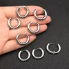 6pcs/lot Thick 3.0mm 4.0mm 5.0mm Stainless Steel Circle Hoop Earrings For Women Girls Gold Silver Color Round Geometry Earrings 5