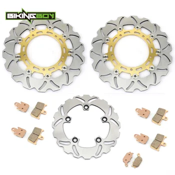 

BIKINGBOY For YAMAHA YZF R1 2007 2008 2009 2010 2011 2012 2013 2014 YZF-R1 07-14 Front Rear Brake Discs Disks Rotors Pads