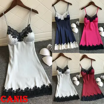 

2019 Women Clothing Sexy Ladies Lace Backless Strap Solid Color Sleepwear Women Babydoll Sleep Tops